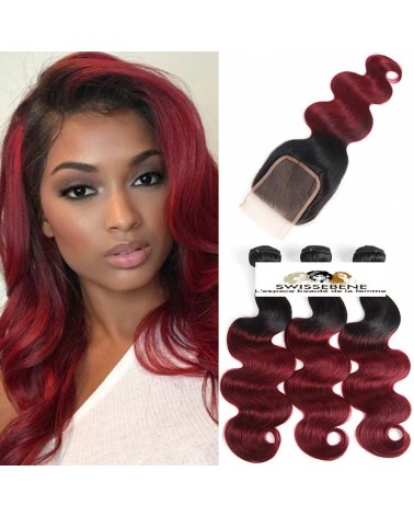 Closure cheveux brésiliens dentelle . 100 % Cheveux Humains vierge vague de fermeture dentelle 