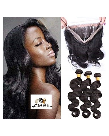 Closure cheveux brésiliens dentelle . 100 % Cheveux Humains vierge vague de fermeture dentelle 