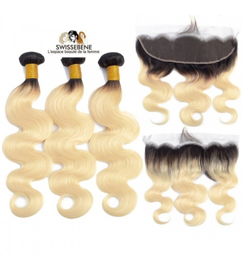 Closure cheveux brésiliens dentelle . 100 % Cheveux Humains vierge vague de fermeture dentelle 