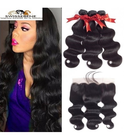 Closure cheveux brésiliens dentelle . 100 % Cheveux Humains vierge vague de fermeture dentelle 