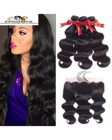 Closure cheveux brésiliens dentelle . 100 % Cheveux Humains vierge vague de fermeture dentelle 