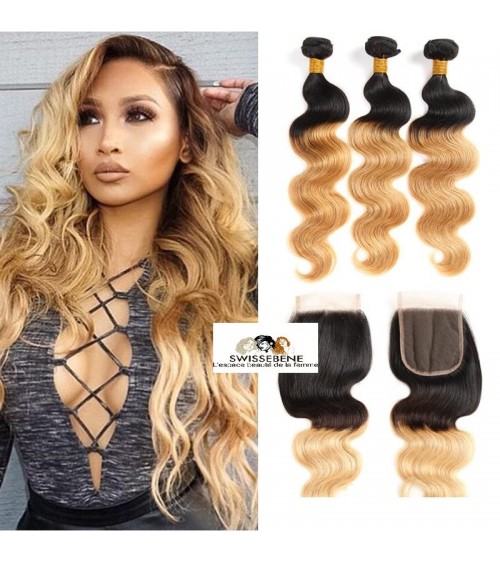 Closure cheveux brésiliens dentelle . 100 % Cheveux Humains vierge vague de fermeture dentelle 